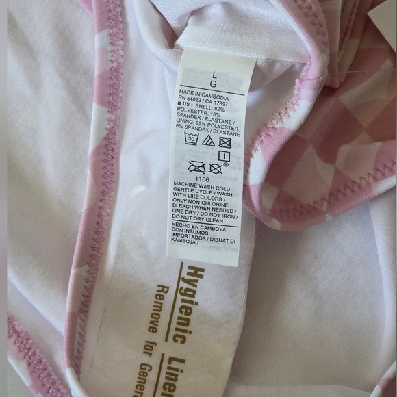 Old Navy Pink Check Cross Front High Rise Bikini Bottoms Women's Large - Picture 4 of 4